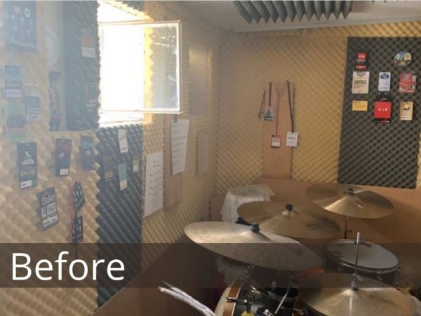 Шумоизолация на студио за барабани 
