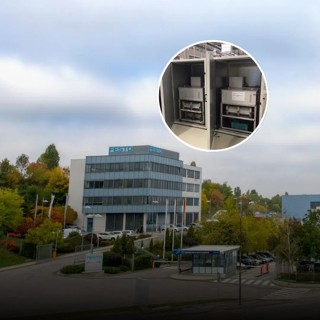 Машинна шумоизолация в производствено хале, FESTO